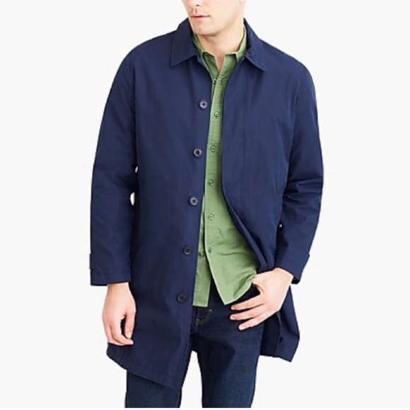 J by J. Crew Navy Trench Coat Cotton Blend Men's Small L0325